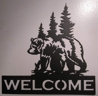 Bear Metal Welcome Sign