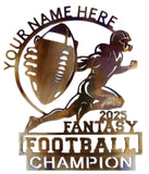 Fantasy Football Champ Personalized Metal Wall Plaque – Dynamic Football Player