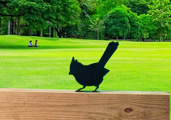 Cardinal or Blue Jay Fence Sitter – Metal Bird Silhouette