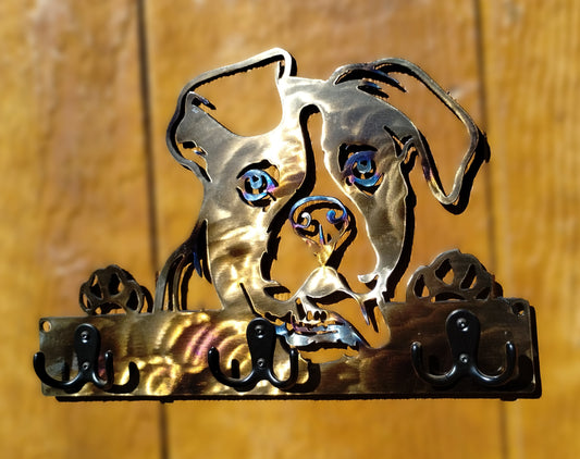 Boxer Face Key Chain-Dog Leash Hanger