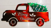 Classic Christmas Truck Metal Art