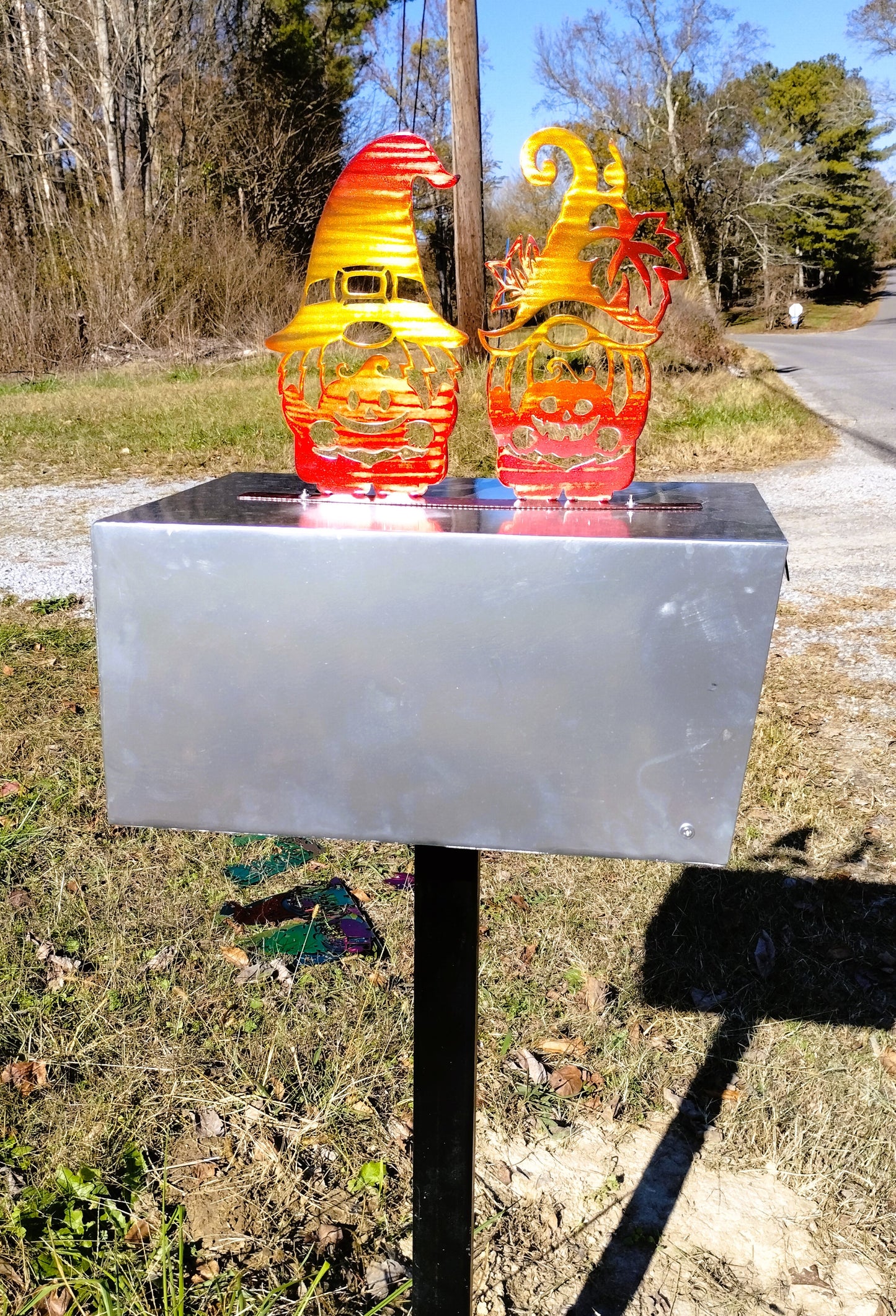 Personalized Mailbox with Seasonal Gnome Decorations