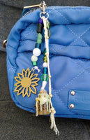 Flower & "Potion" Bottle Handmade Bag Charm – One of a Kind by River
