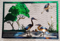 Heron Reflections – Layered Metal Wall Art