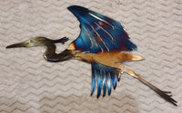 Flying Heron Metal Wall Art