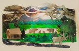Cabin in the Mountains - Layered Metal Wall Art