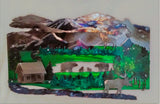 Cabin in the Mountains - Layered Metal Wall Art