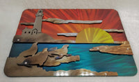 Sunset Seascape with Seals - Layered Metal Wall Art