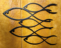 Modern School of Fish Metal Wall Art