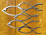 Modern School of Fish Metal Wall Art