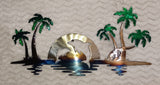 Dolphins Jumping in Moonlight Metal Wall Art