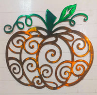 Swirled Pumpkin Metal Wall Art