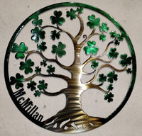 Irish Heritage Family Tree Metal Sign - Optional Name Personalization