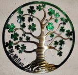 Irish Heritage Family Tree Metal Sign - Optional Name Personalization