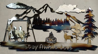 Custom Mountain Retreat Sign – “Stay Awhile Cove” Scene