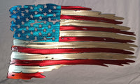 Tattered American Flag Metal Wall Art