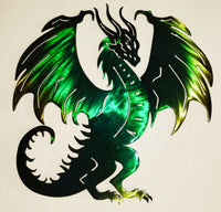 Wings Out Dragon Metal Wall Art