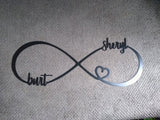Infinity Heart with 2 names Personalized Plaque