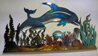 Dolphins in Coral Reef Layered Art