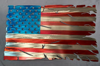 United States Square Tattered Flag