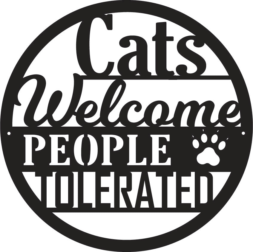 Cats Welcome People Tolerated Fridge Magnet