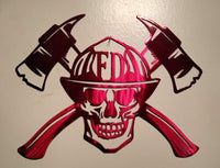 Fire Department Skull – Metal Wall Art