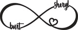 Infinity Heart with 2 names Personalized Plaque