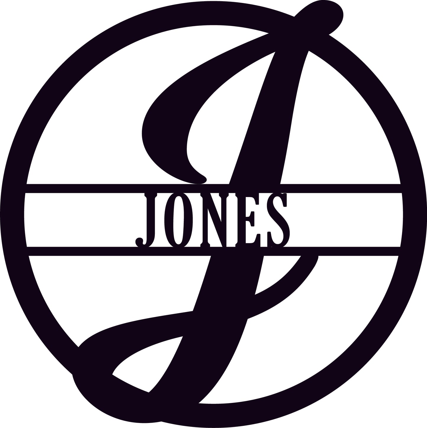 Monogram Plaque Personalized with Last Name in Middle
