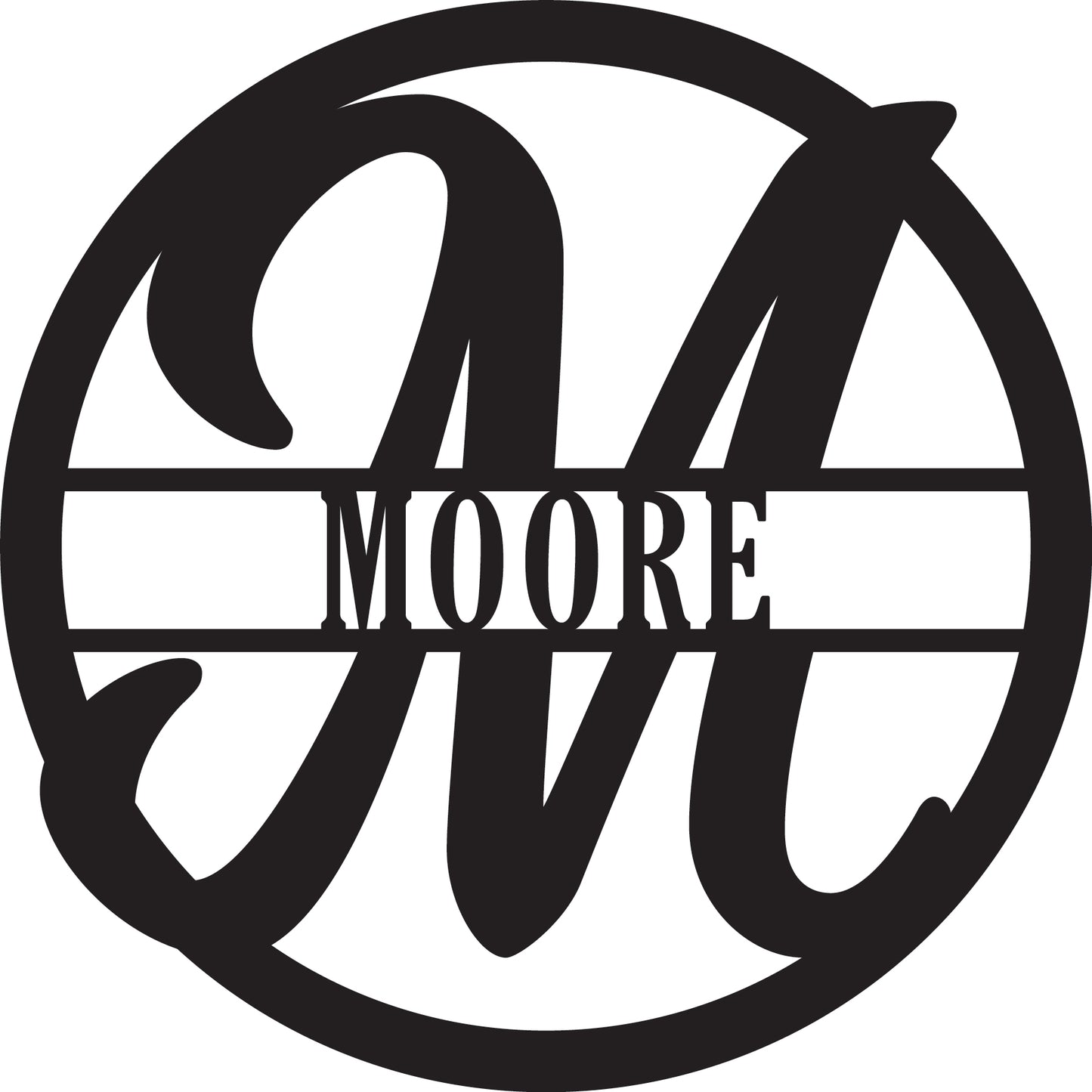 Monogram Plaque Personalized with Last Name in Middle