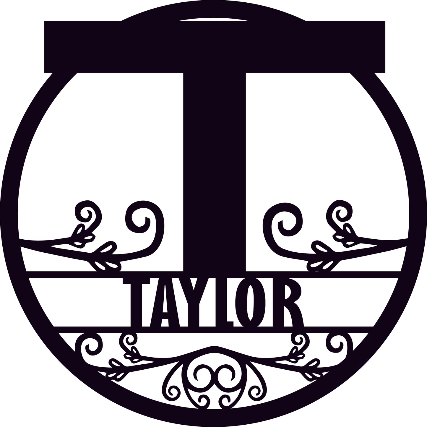 Monogram Plaque Personalized with Last Name at the Bottom