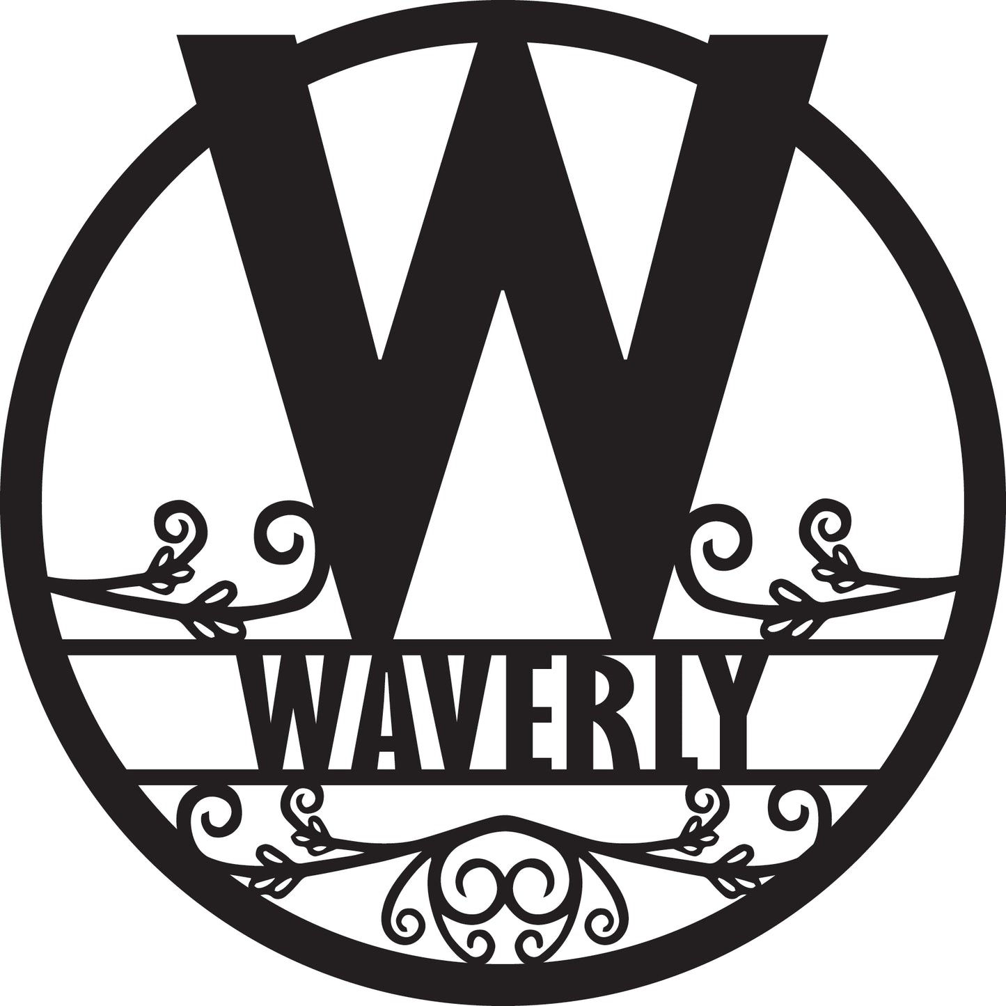 Monogram Plaque Personalized with Last Name at the Bottom