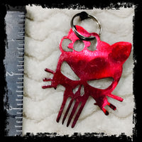 Hello Kitty Punisher Metal Keychain