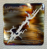 Guntersville Lake Alabama Map Metal Wall Art