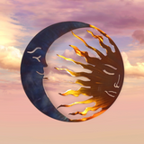 Sun and Moon, circle of life, sun and moon metal artwork