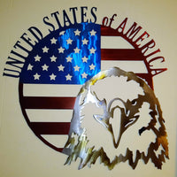 United States Round Flag with Eagle
