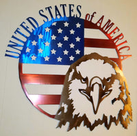 United States Round Flag with Eagle