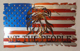 We The People Square Tattered Flag Layered Metal Wall Art