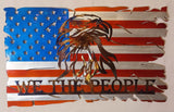 We The People Square Tattered Flag Layered Metal Wall Art