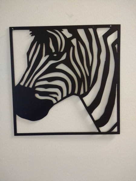Zebra Head Metal Wall Art