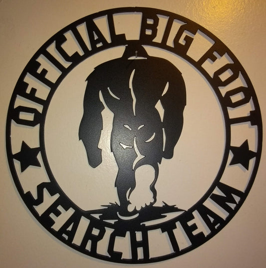 Big Foot Official Search Team sign
