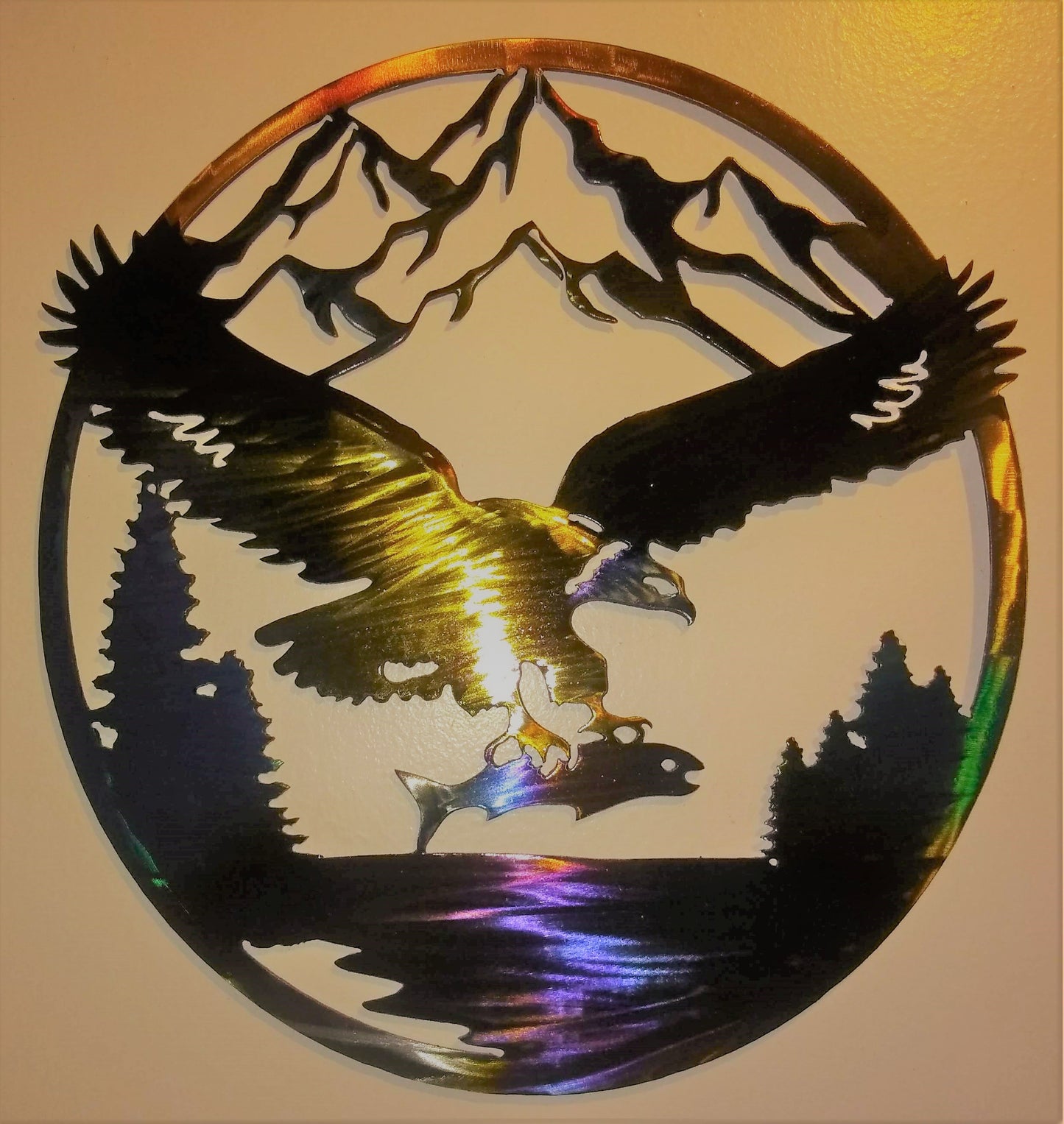 Eagle Catching Fish in the Mountains