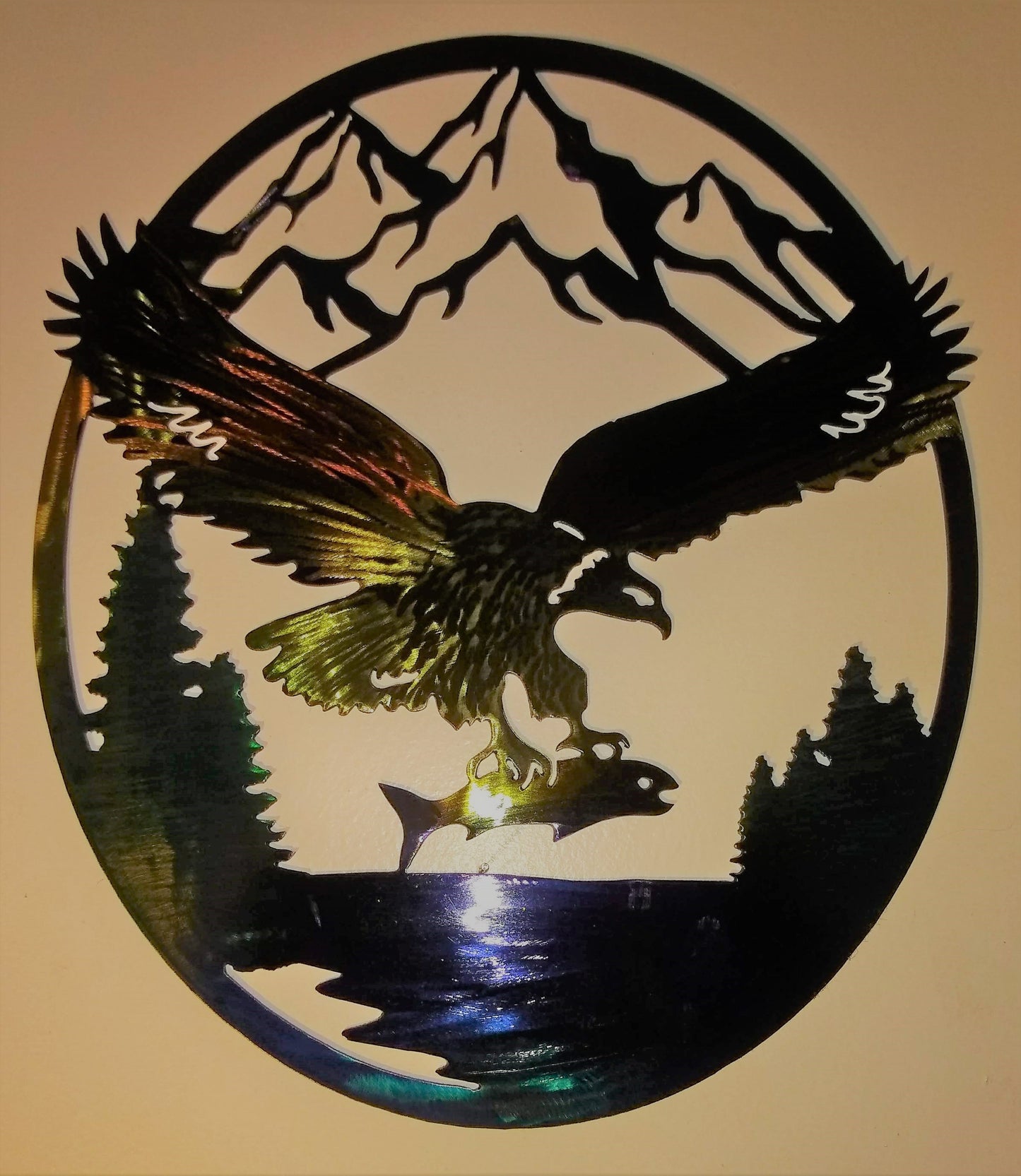 Eagle Catching Fish in the Mountains