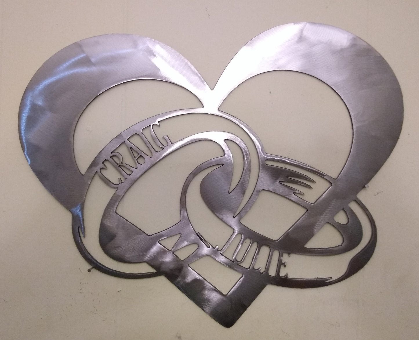 Personalized Heart with Names in Wedding Rings