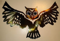 Owl, Owl Flying, Metal wall art, Wall art