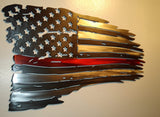 United States Red Line Tattered Flag