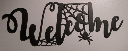 Spider Welcome sign