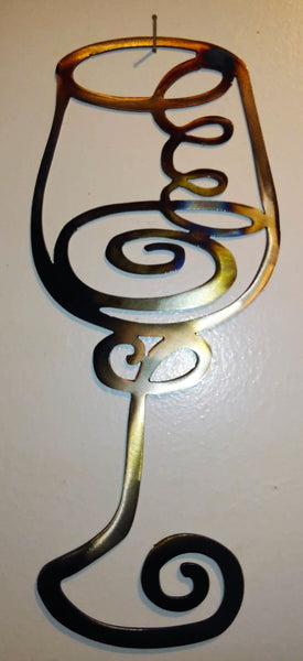 Wine Glass Metal Wall Art